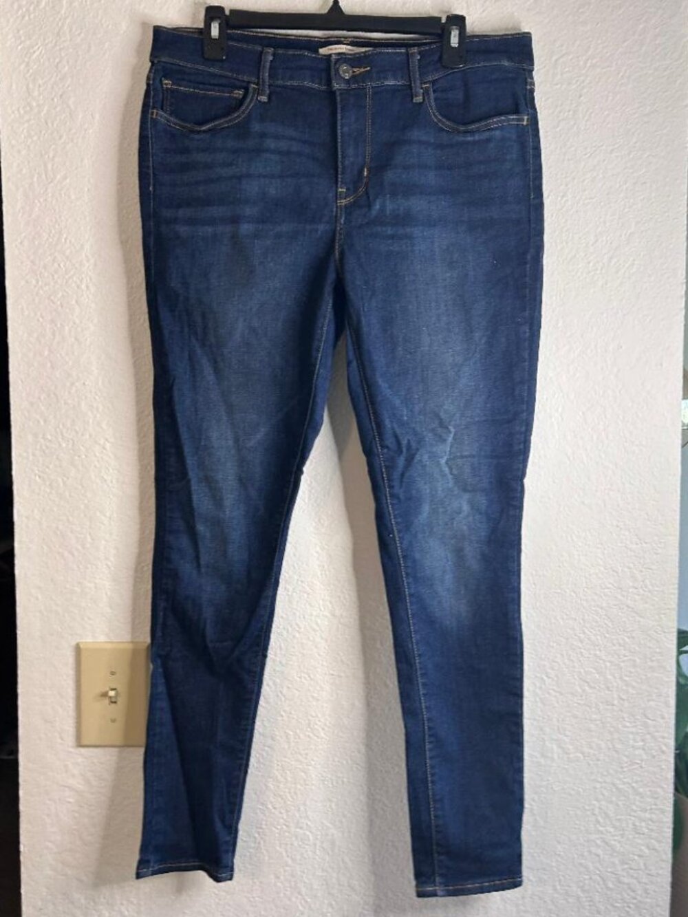 Dark Wash Blue Denim Jeans Super Skinny Levi's 710 Size 33